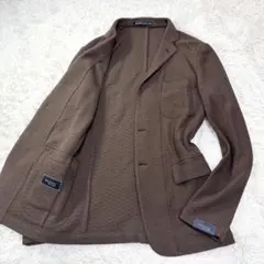 【袖タグ付き極美品×ジャガード】バニョーリ テーラードジャケット サマーウール