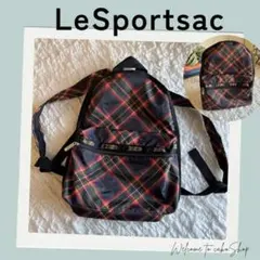 美品》LeSportsac　レスポートサック　チェック　バックパック リュック