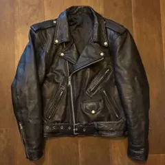 80s vintage レザーダブルライダースジャケット 古着