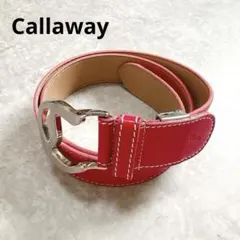 キャロウェイCallaway Cロゴバックル エナメルレザーベルト ゴルフ 赤のサムネイル