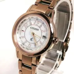 極美品 稼働品 CITIZEN クロスシー ティタニアライン ブラウン