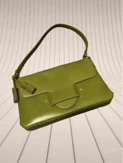 希少 00s ケイトスペード 本革 レザー ハンドバッグ 穴飾り ピスタチオ 緑