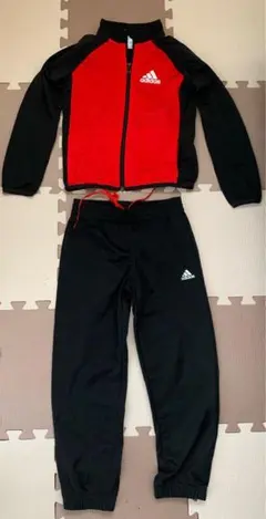 adidas 赤黒 ジャージ 上下セット 120