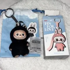 正規品 ラブブ labubu イニシャルR 黒