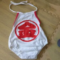 【新品未使用】金太郎 ロンパース タオル地 着ぐるみ 白赤 金 端午の節句