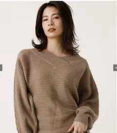 2WAYリブスイッチニットトップス　アズールバイマウジー