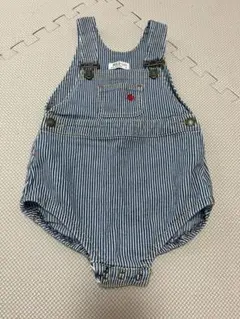 POLO Baby ベビー オーバーオールロンパース 80cm ストライプ