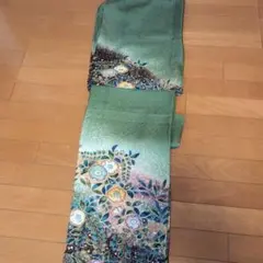 辻ヶ花　グリーン訪問着 絹　難あり