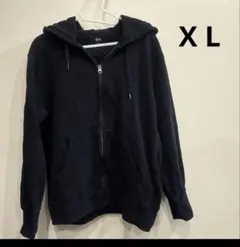 ユニクロ　メンズ　スウェットパーカー　フルジップアップ　X L ブラック　黒③