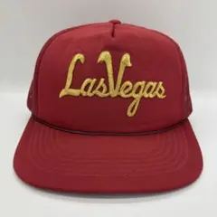 80s~ ヴィンテージ Las Vegas ラスベガス 刺繍 トラッカーキャップ