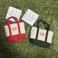 TRADER JOE'S ミニトートバッグ 2点セット (赤&緑)