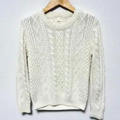 【美品】apres les cours ケーブルニット 140 アイボリー 綿混