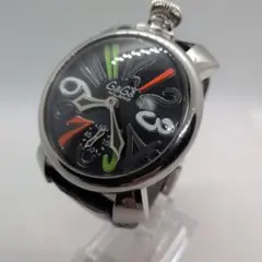 世界250本限定/希少ガガミラノ マヌアーレ 48mm 手巻き 裏スケ ブラックのサムネイル