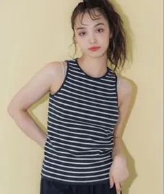 新品☆coca コカ☆クルーネックタンクトップ☆ボーダー☆ネイビー☆Mサイズのサムネイル