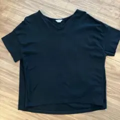 アメリカンホリック　キレイCottonVネックカットプルオーバー　M ブラック