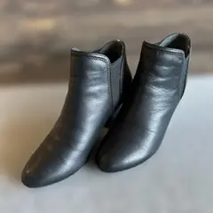 ing イング　ブラックレザー サイドゴアブーツ　黒