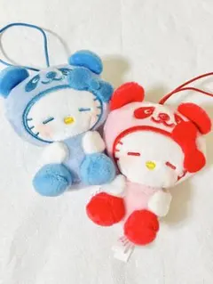 ハローキティ パンダ ぬいぐるみ マスコット 2種セット - メルカリ