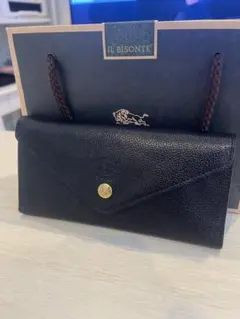 IL BISONTE ブラックレザー 長財布