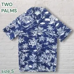TWO PALMS Love Shack アロハシャツ ネイビー S ハワイ製のサムネイル