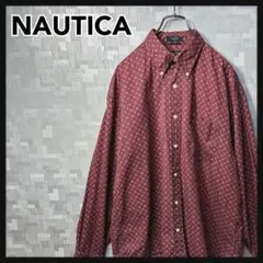 ノーティカ NAUTICA 長袖 シャツ 総柄 ボタンダウン メンズ L 古着のサムネイル