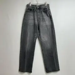 クラシカルエルフ ワイドテーパード デニムパンツ　ブラック ウォッシュ加工 Ｍのサムネイル