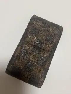 ブラウン チェック柄 レザーケース VUITTON