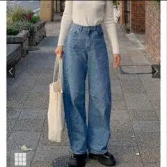 Sサイズ　グレイル カーブラインデニムパンツ　fo1845
