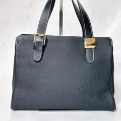 BURBERRY オールレザー ハンドバッグ ブラック ノバチェック ホース