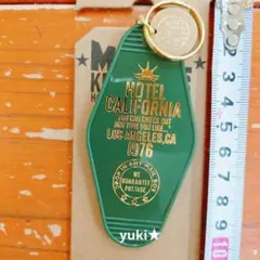 モーテルキーホルダー★カリフォルニア★グリーン×ゴールド★アメリカン