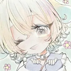 【訳あり】手描きイラスト原画　たれ耳女の子