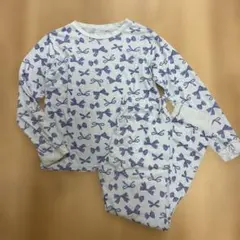 リボン柄 キッズパジャマ 140 アンパサンド　長袖