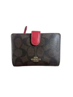 COACH シグネチャー 二つ折り財布 レッドのサムネイル