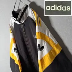 90s★adidas 万国旗タグ ナイロンジャケット 刺繍 アームロゴ L程度