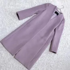 【極美品】グリーンレーベルリラクシング（34）チェスターコート ノーカラー