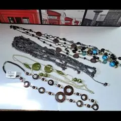 多層ビーズネックレスセット　ロングネックレス