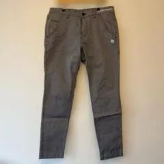 現行モデル パーリーゲイツ パンツ 総柄 L〜XL相当 グレー 白 チェック