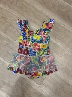 花柄フリルベビー水着 90cm オーシャン&グラウンド