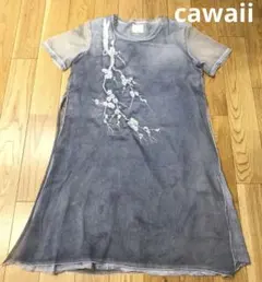 cawaii  ワンピース　刺繍　梅　リネン混のサムネイル