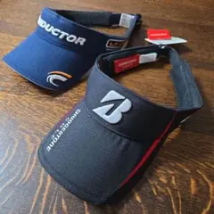 【新品】ブリヂストン ゴルフサンバイザー 黒　コンダクターサンバイザーネイビー