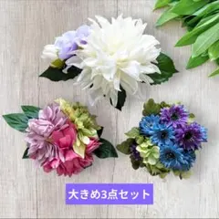 B1630.フラダンス　タヒチアン　髪飾り　ヘアクリップ　ハワイ 白　ピンク　青