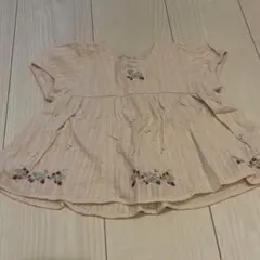 petit main プティマイン いちご刺しゅうパフチュニック 80サイズ