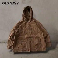 美品OLDNAVYマウンテンパーカードローコードブラウンビッグサイズテック古着