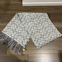 コーチ coach ウール100%マフラー グレー