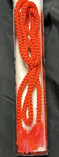 赤色 帯締め 編み込みデザイン