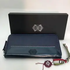 ❣️未使用❣️ オロビアンコ　ラウンドファスナー長財布　グリーン/ネイビー