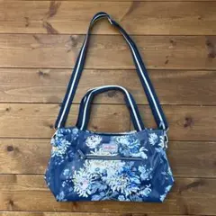 Cath Kidson 花柄ショルダーバッグ ネイビー