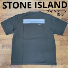 05SS 美品】ストーンアイランド Tシャツ ロゴ刺繍 ガーメント カーキ S