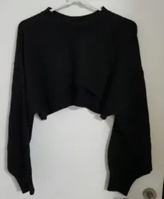 WEGO ブラック クロップド セーター サイズF