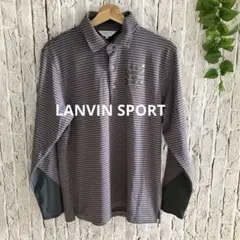 LANVIN SPORT デサントストライプ 長袖ポロシャツ メンズ ゴルフ M