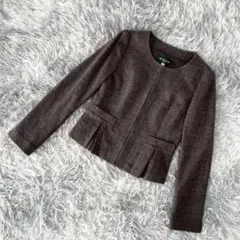 『MICHELKLEIN』ミッシェルクラン　ノーカラージャケット　長袖　裏地付き